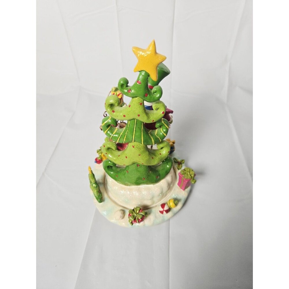 Home Interiors Ceramic Christmas Tree Snowman Playground Rotation Music Box - Picture 6 of 9